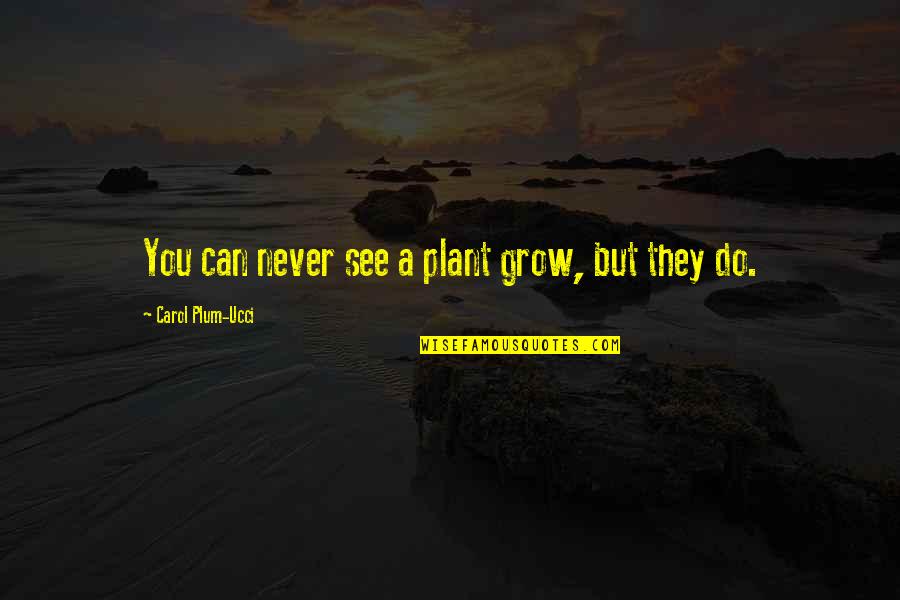 Tony Perkins Quotes By Carol Plum-Ucci: You can never see a plant grow, but Tony Perkins Quotes By Carol Plum-Ucci: You can never see a plant grow, but