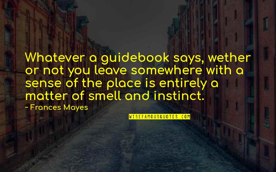 Tonyyerri Quotes By Frances Mayes: Whatever a guidebook says, wether or not you Tonyyerri Quotes By Frances Mayes: Whatever a guidebook says, wether or not you