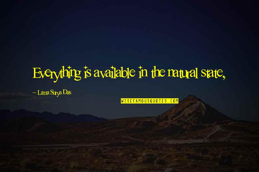 Too Available Quotes By Lama Surya Das: Everything is available in the natural state,