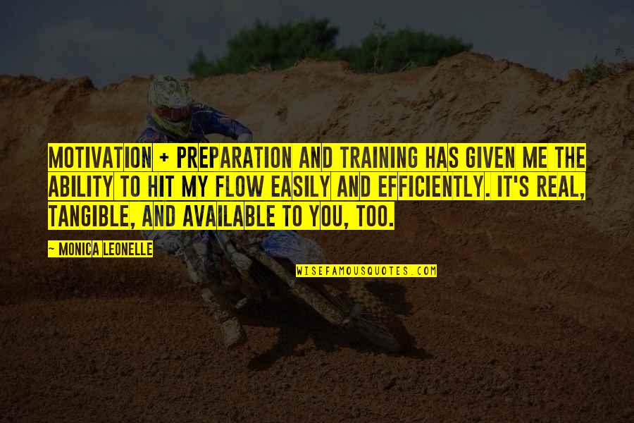 Too Available Quotes By Monica Leonelle: Motivation + preparation and training has given me