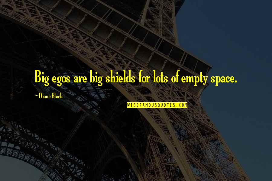 Too Big Ego Quotes By Diane Black: Big egos are big shields for lots of