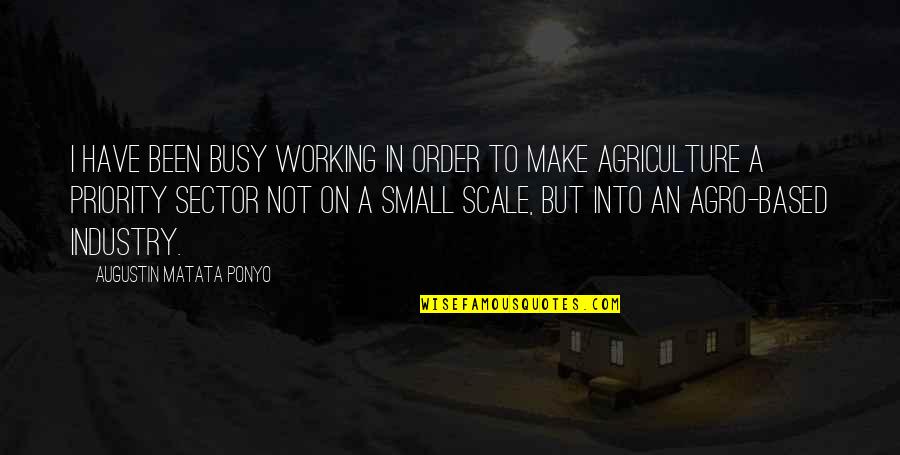 Too Busy Working Quotes By Augustin Matata Ponyo: I have been busy working in order to