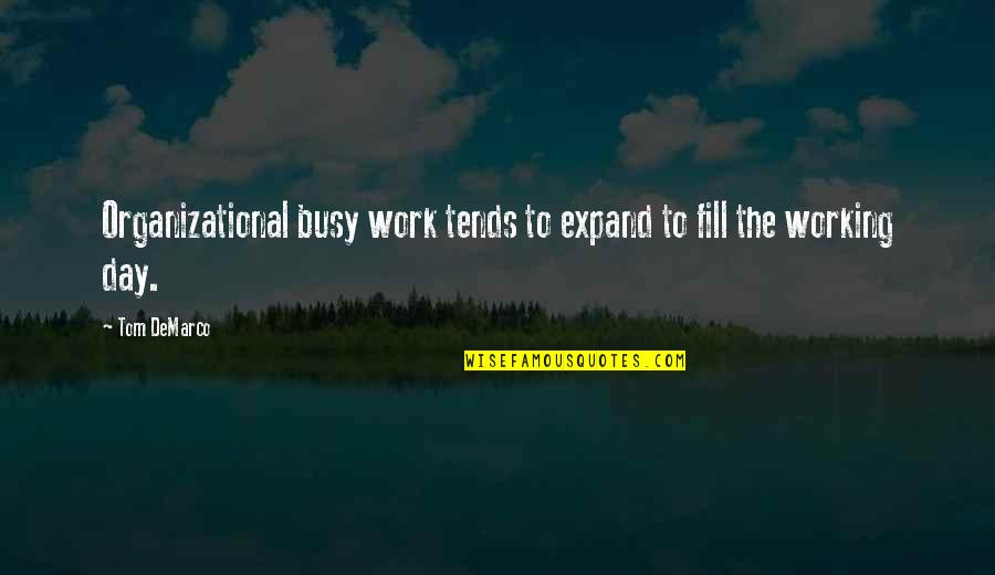 Too Busy Working Quotes By Tom DeMarco: Organizational busy work tends to expand to fill