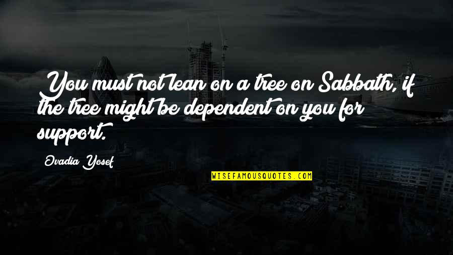 Too Dependent Quotes By Ovadia Yosef: You must not lean on a tree on