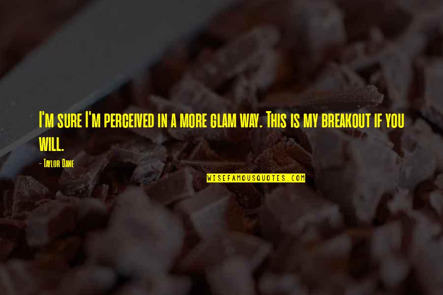 Too Glam Quotes By Taylor Dane: I'm sure I'm perceived in a more glam