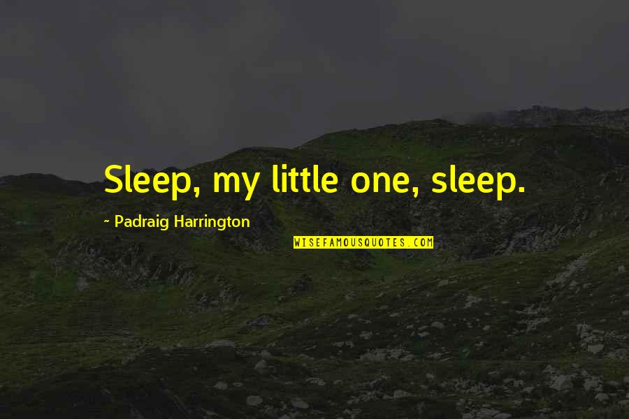 Too Kind Hearted Quotes By Padraig Harrington: Sleep, my little one, sleep.