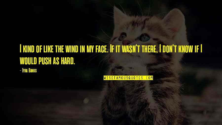 Too Many Faces Quotes By Tyra Banks: I kind of like the wind in my Too Many Faces Quotes By Tyra Banks: I kind of like the wind in my