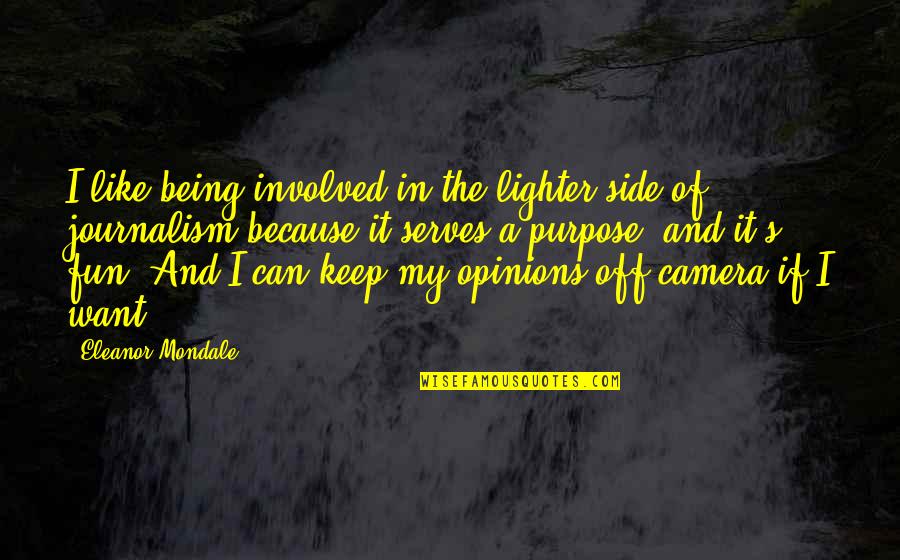 Too Many Opinions Quotes By Eleanor Mondale: I like being involved in the lighter side Too Many Opinions Quotes By Eleanor Mondale: I like being involved in the lighter side