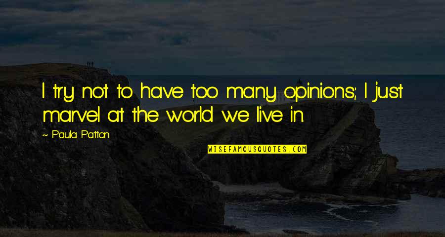 Too Many Opinions Quotes By Paula Patton: I try not to have too many opinions;