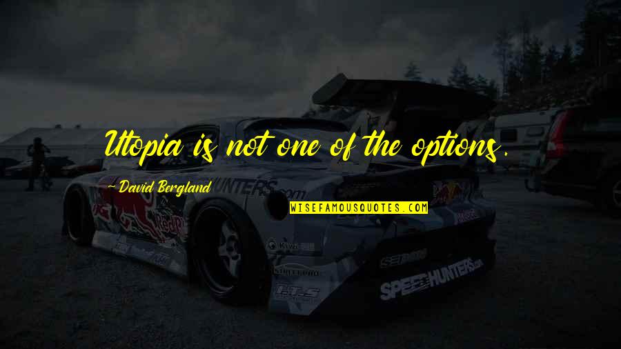 Too Many Options Quotes By David Bergland: Utopia is not one of the options.