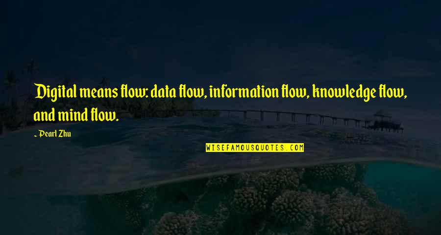 Too Much Data Quotes By Pearl Zhu: Digital means flow: data flow, information flow, knowledge
