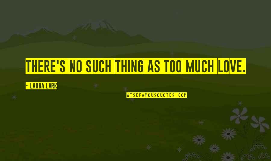 Too Much Love Quotes By Laura Lark: There's no such thing as too much love.