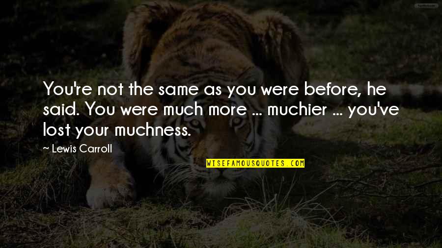 Too Much Muchness Quotes By Lewis Carroll: You're not the same as you were before,