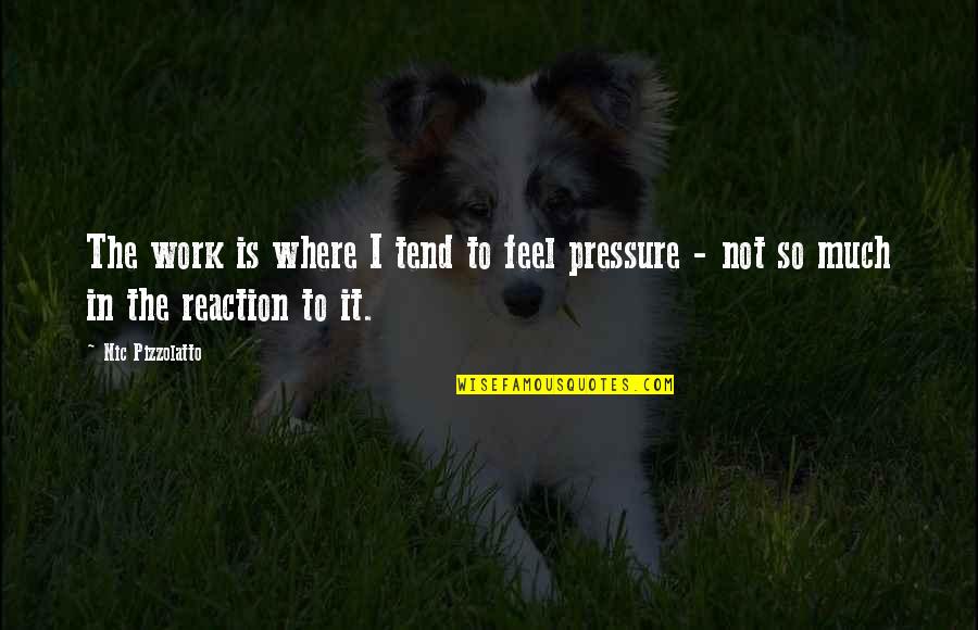 Too Much Pressure At Work Quotes By Nic Pizzolatto: The work is where I tend to feel