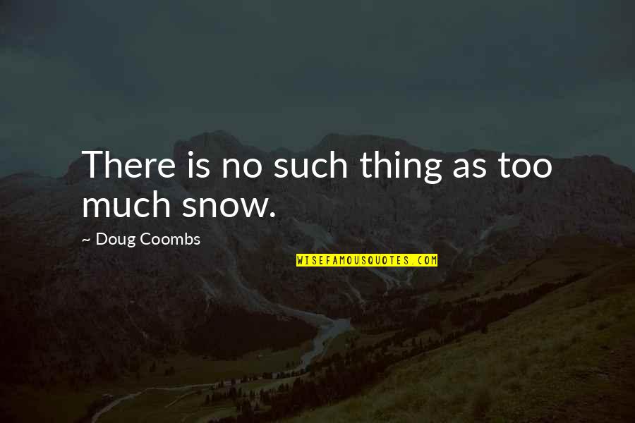 Too Much Snow Quotes By Doug Coombs: There is no such thing as too much