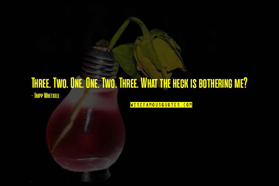 Too Much Stress Quotes By Tripp Whetsell: Three. Two. One. One. Two. Three. What the