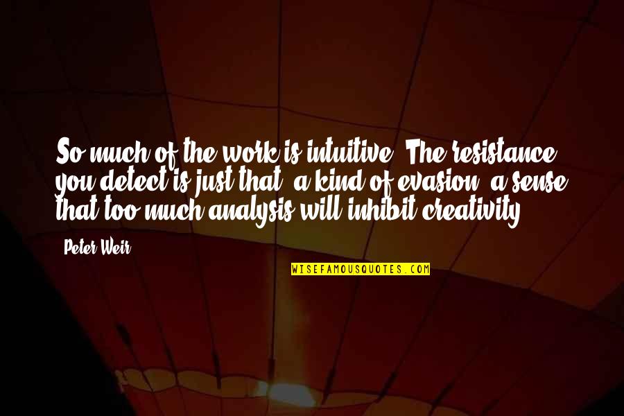 Too Much Work Quotes By Peter Weir: So much of the work is intuitive. The