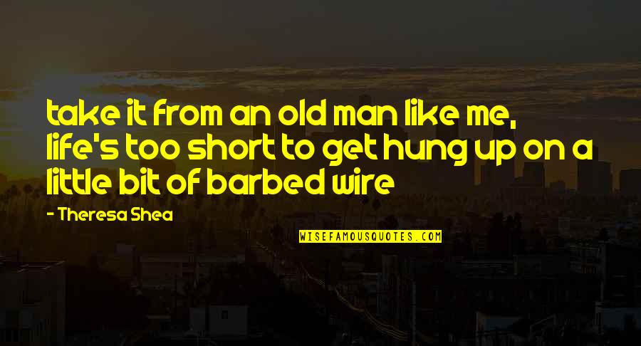 Too Old For Me Quotes By Theresa Shea: take it from an old man like me,