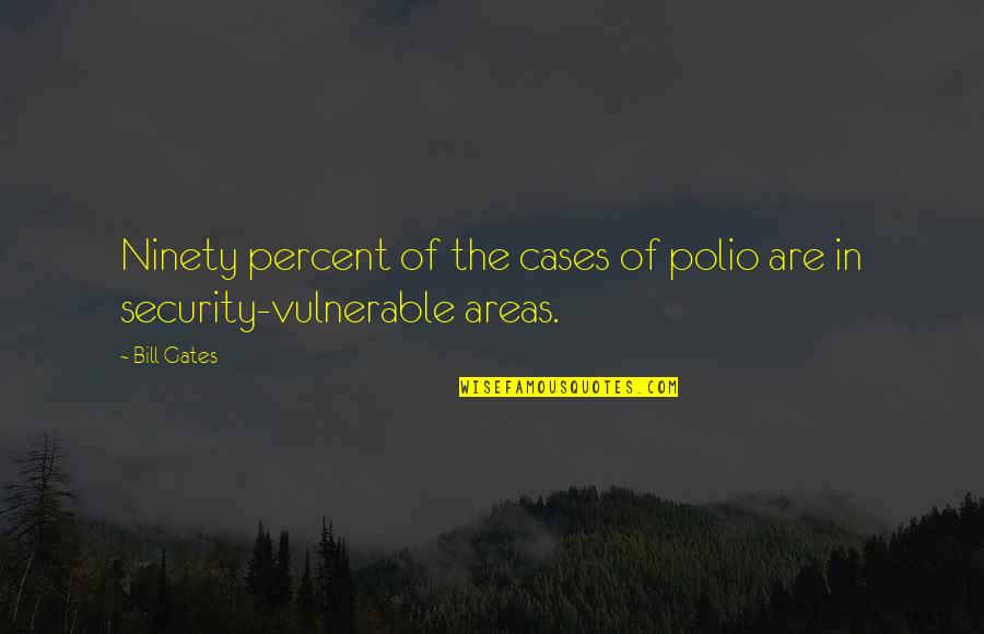 Too Vulnerable Quotes By Bill Gates: Ninety percent of the cases of polio are