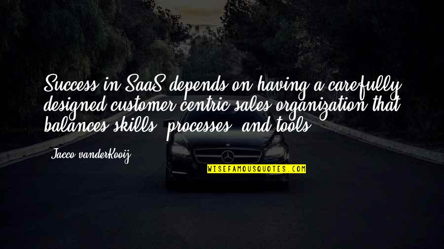 Tools Of Success Quotes By Jacco VanderKooij: Success in SaaS depends on having a carefully