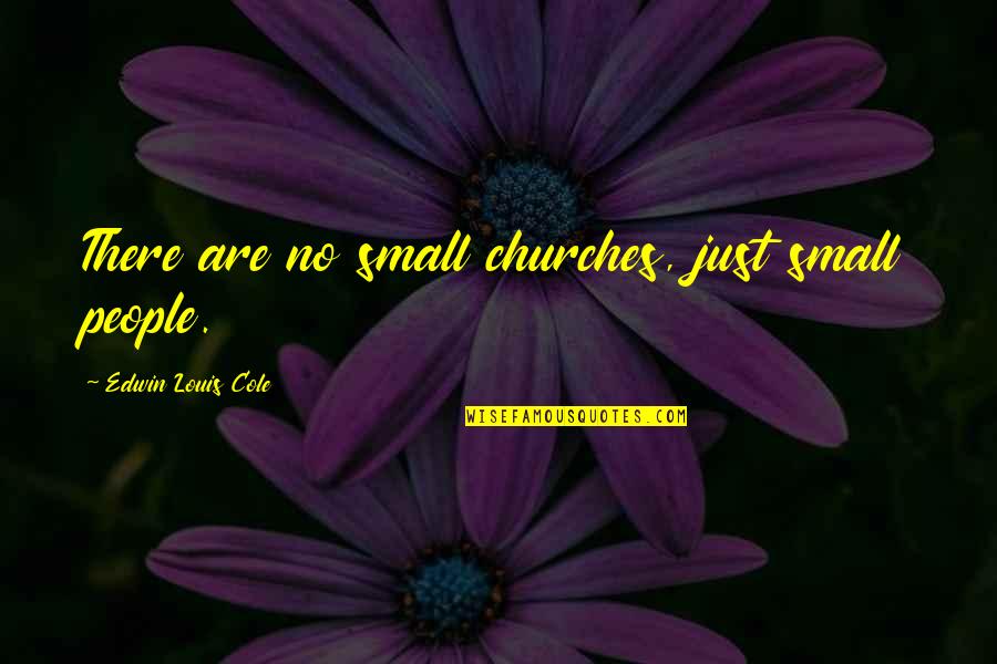 Toon Squad Quotes By Edwin Louis Cole: There are no small churches, just small people. Toon Squad Quotes By Edwin Louis Cole: There are no small churches, just small people.