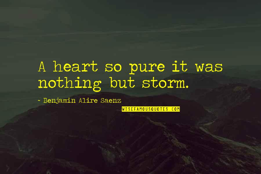 Toonies Quotes By Benjamin Alire Saenz: A heart so pure it was nothing but Toonies Quotes By Benjamin Alire Saenz: A heart so pure it was nothing but