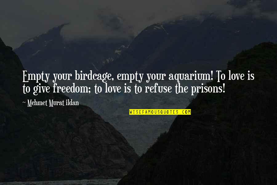 Toordhall Quotes By Mehmet Murat Ildan: Empty your birdcage, empty your aquarium! To love Toordhall Quotes By Mehmet Murat Ildan: Empty your birdcage, empty your aquarium! To love