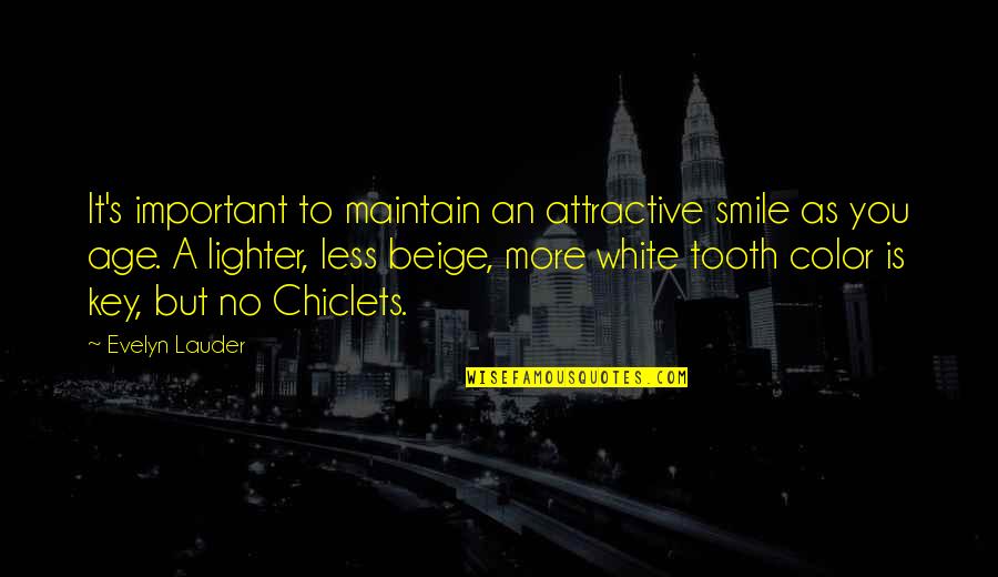 Tooth's Quotes By Evelyn Lauder: It's important to maintain an attractive smile as