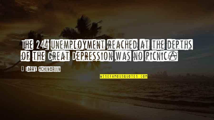 Tooting Your Horn Quotes By Barry Eichengreen: The 24% unemployment reached at the depths of