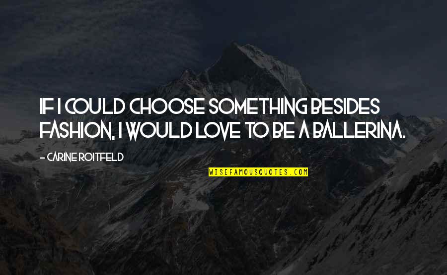 Top 10 Ben Franklin Quotes By Carine Roitfeld: If I could choose something besides fashion, I