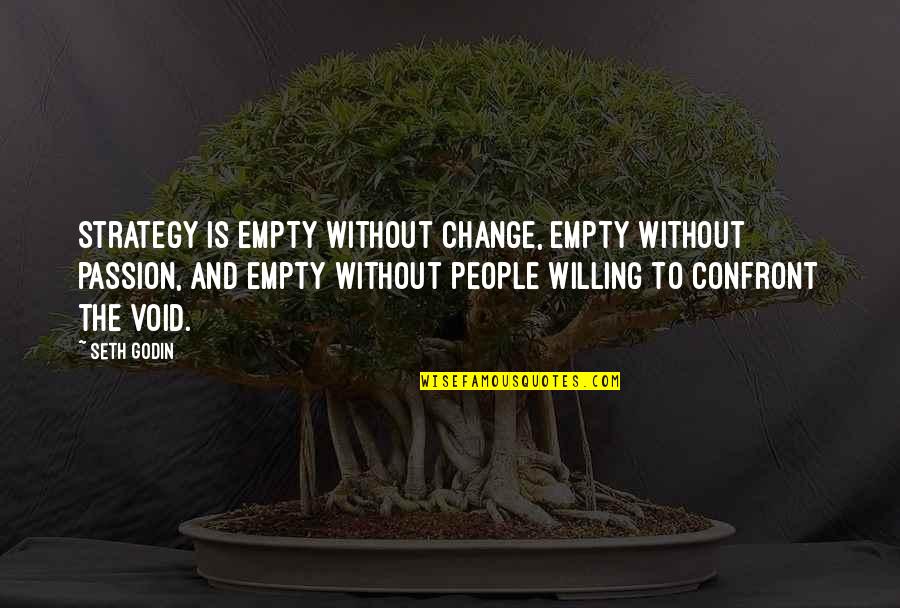 Top 10 Manliest Movie Quotes By Seth Godin: Strategy is empty without change, empty without passion,