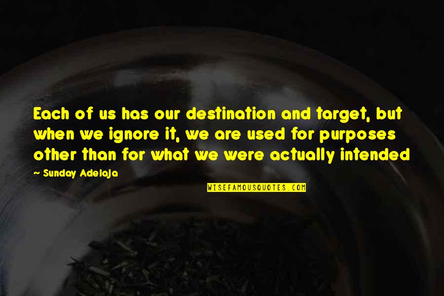 Top 100 Best Friend Quotes By Sunday Adelaja: Each of us has our destination and target,