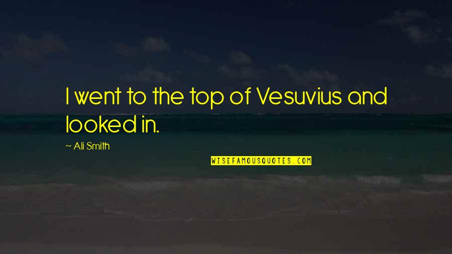 Top Ali G Quotes By Ali Smith: I went to the top of Vesuvius and