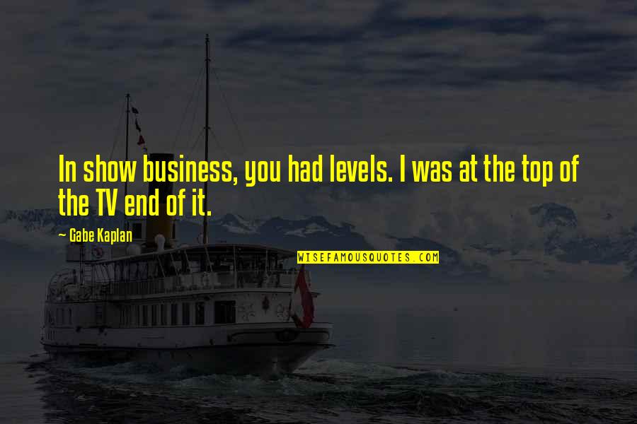 Top Business Quotes By Gabe Kaplan: In show business, you had levels. I was