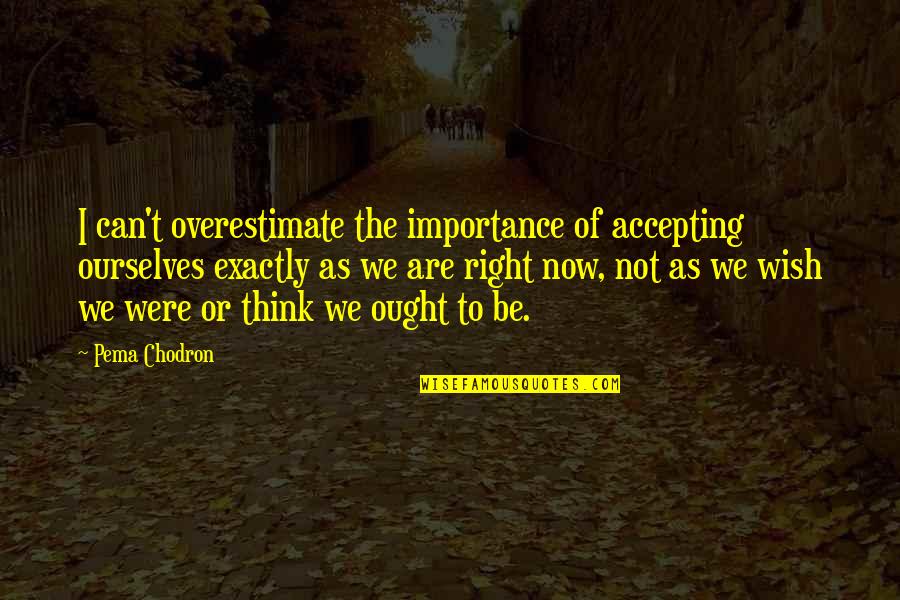 Top Conductor Quotes By Pema Chodron: I can't overestimate the importance of accepting ourselves