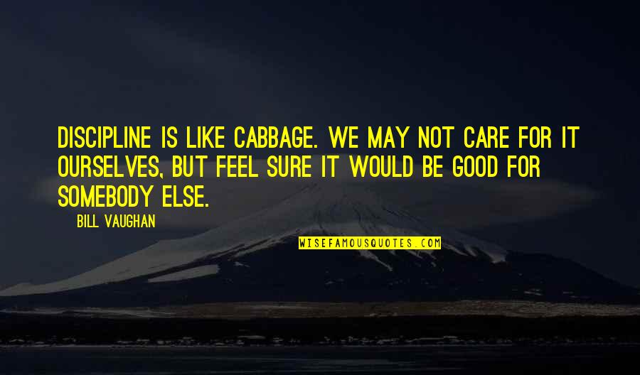 Top Gun Goose And Maverick Quotes By Bill Vaughan: Discipline is like cabbage. We may not care Top Gun Goose And Maverick Quotes By Bill Vaughan: Discipline is like cabbage. We may not care