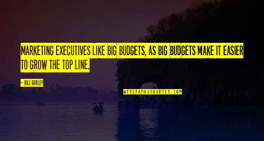 Top Marketing Quotes By Bill Gurley: Marketing executives like big budgets, as big budgets