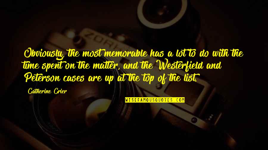 Top Most Quotes By Catherine Crier: Obviously, the most memorable has a lot to