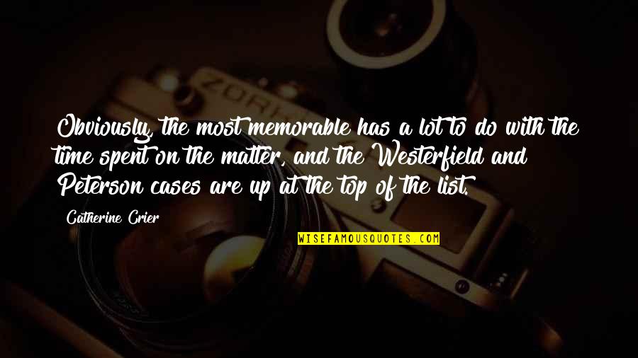 Top Of My List Quotes By Catherine Crier: Obviously, the most memorable has a lot to Top Of My List Quotes By Catherine Crier: Obviously, the most memorable has a lot to