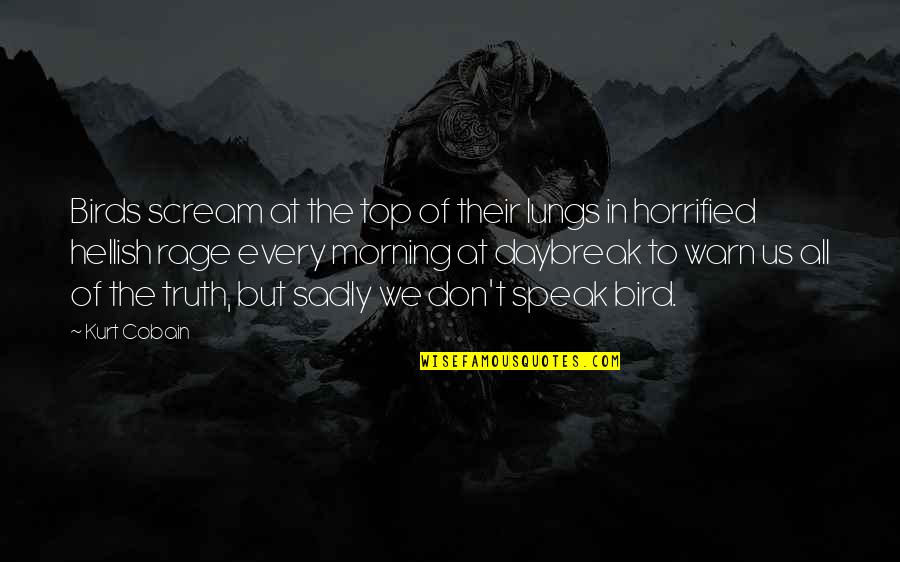 Top Of The Morning To You Quotes By Kurt Cobain: Birds scream at the top of their lungs