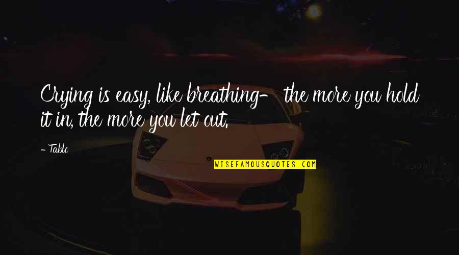 Top Secret Chocolate Mousse Quotes By Tablo: Crying is easy, like breathing- the more you