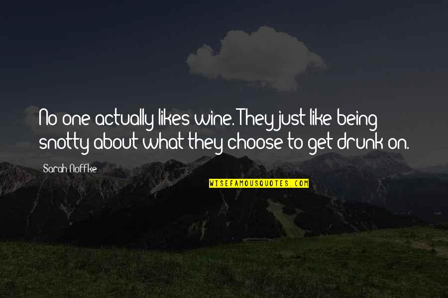 Top Ten Most Encouraging Quotes By Sarah Noffke: No one actually likes wine. They just like