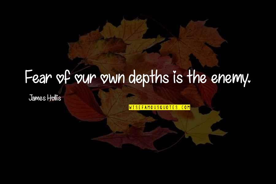 Top Workaholic Quotes By James Hollis: Fear of our own depths is the enemy.