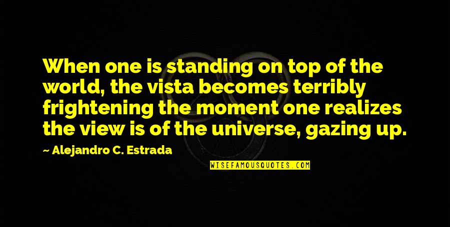Top World Quotes By Alejandro C. Estrada: When one is standing on top of the