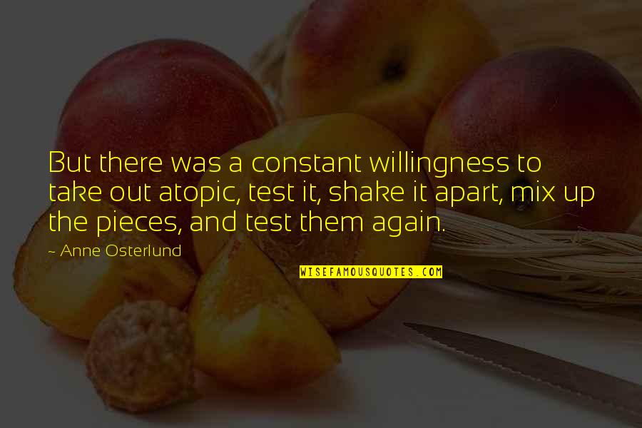 Topic Quotes By Anne Osterlund: But there was a constant willingness to take