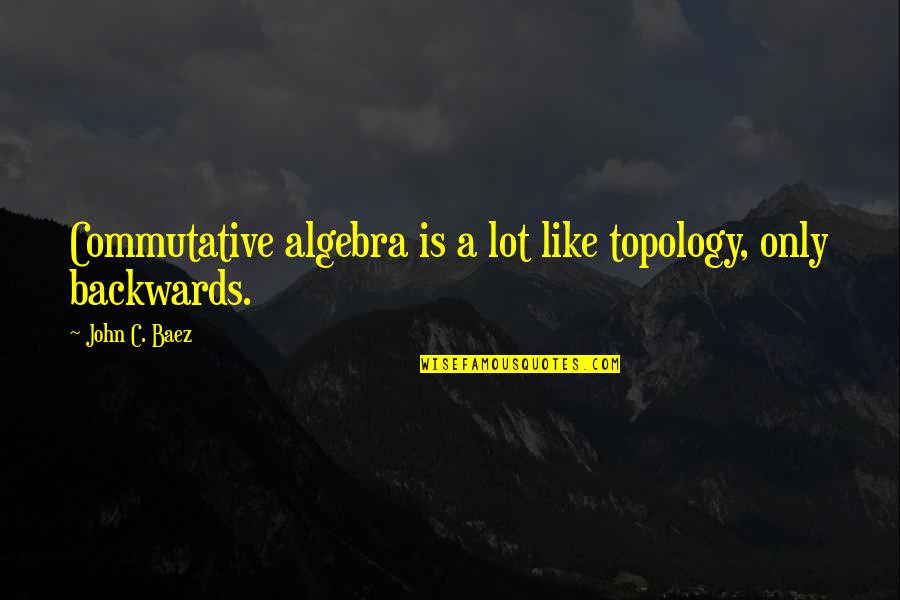 Topology Quotes By John C. Baez: Commutative algebra is a lot like topology, only