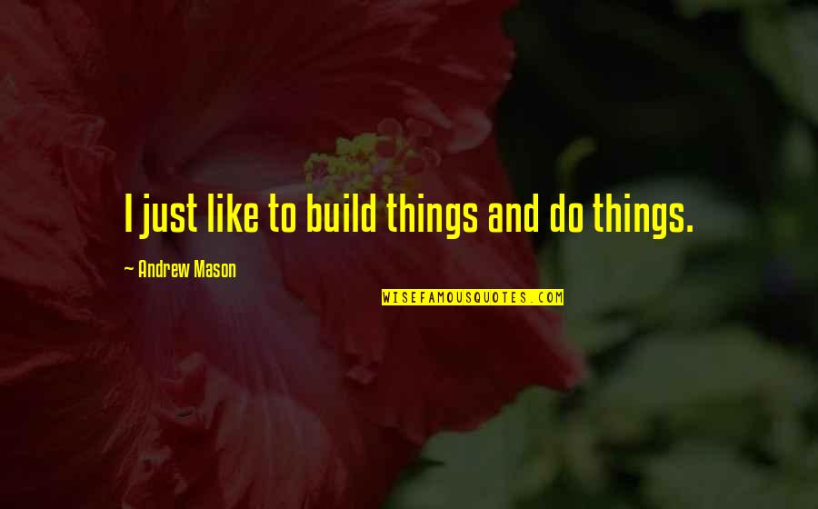 Toppik Quotes By Andrew Mason: I just like to build things and do Toppik Quotes By Andrew Mason: I just like to build things and do