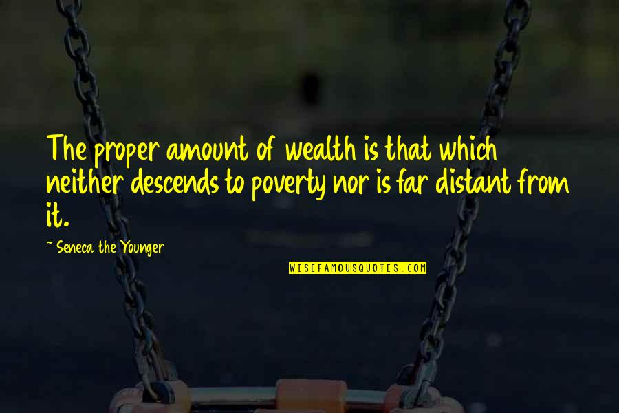 Topple Synonyms Quotes By Seneca The Younger: The proper amount of wealth is that which Topple Synonyms Quotes By Seneca The Younger: The proper amount of wealth is that which
