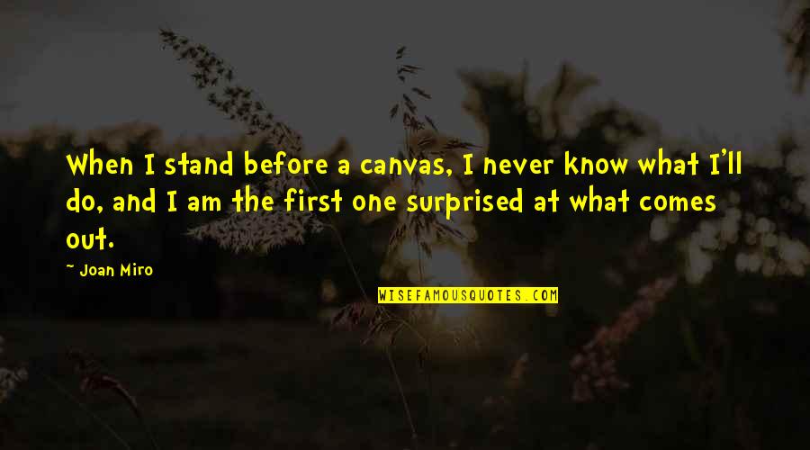 Toradora Kitamura Quotes By Joan Miro: When I stand before a canvas, I never