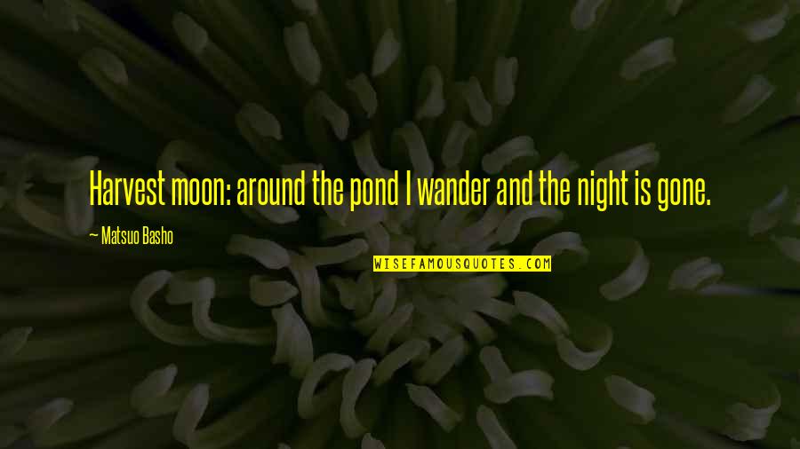 Torices Cartagena Quotes By Matsuo Basho: Harvest moon: around the pond I wander and